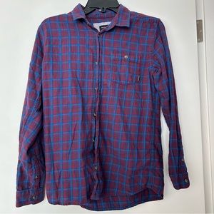 Boys Quiksilver Plaid Button Down Shirt